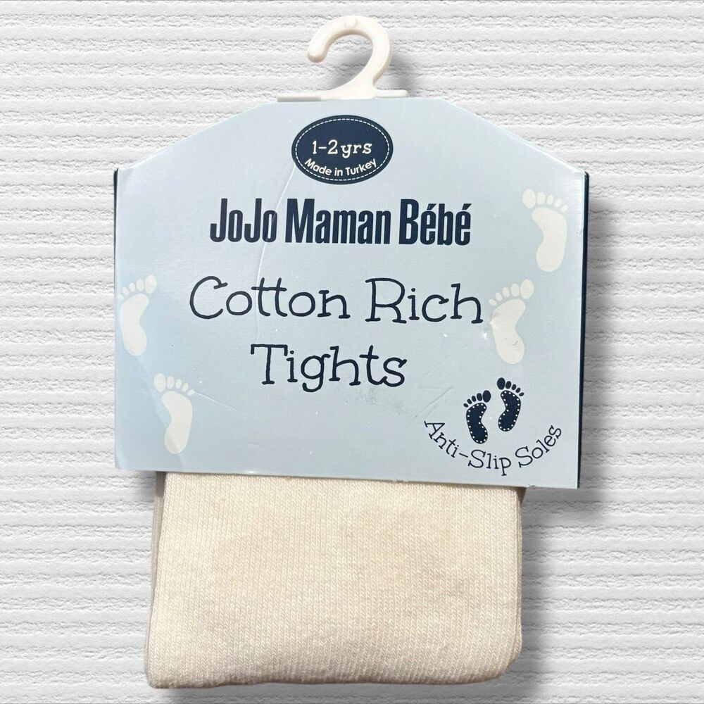Jojo Maman Bebe Cotton Rich Tight Baby Girl Size 1-2 Year White
